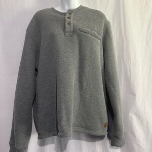 Coleman Gray Waffle-Knit Henley w/ Sherpa Lining – Size L